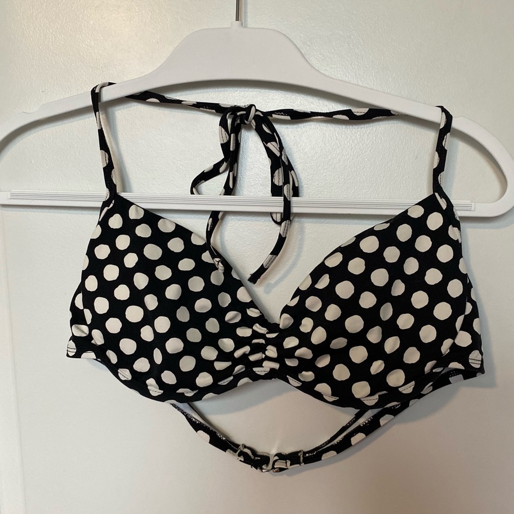 ❗️FINAL❗️Kenneth Cole Reaction Swim Black and White Halter Bikini Top Large